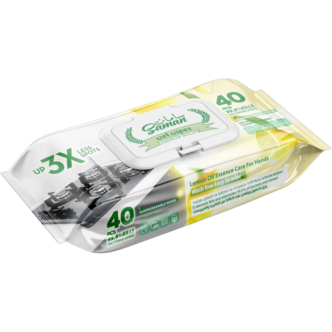 Saman Lemon Wet Wipes — 40