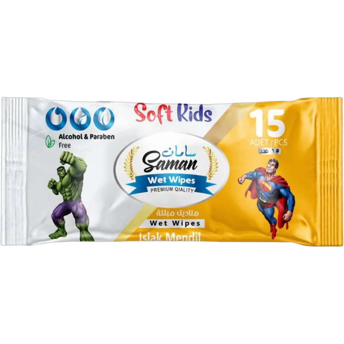Saman Soft Kids Wet Wipes — 15